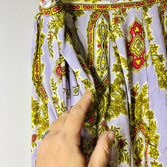 Anthropologie Womens Maeve Echarpe Medallion Scarf Print Lined Pleater Skirt 18W - Picture 3 of 9